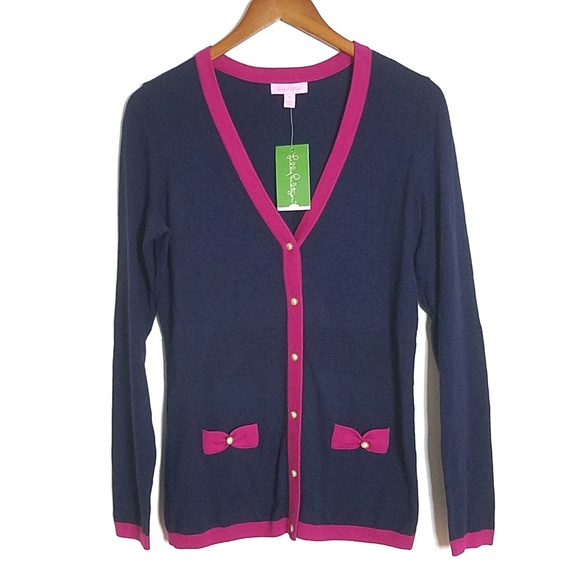 Lilly Pulitzer Sweaters - Lilly Pulitzer Cody Cardigan Sweater Navy/Pink M